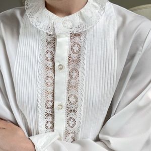 SOLD Vintage 70s White Lace Long Sleeve Blouse